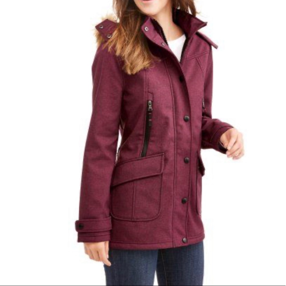 Burgundy Trench jacket with hood *medium*